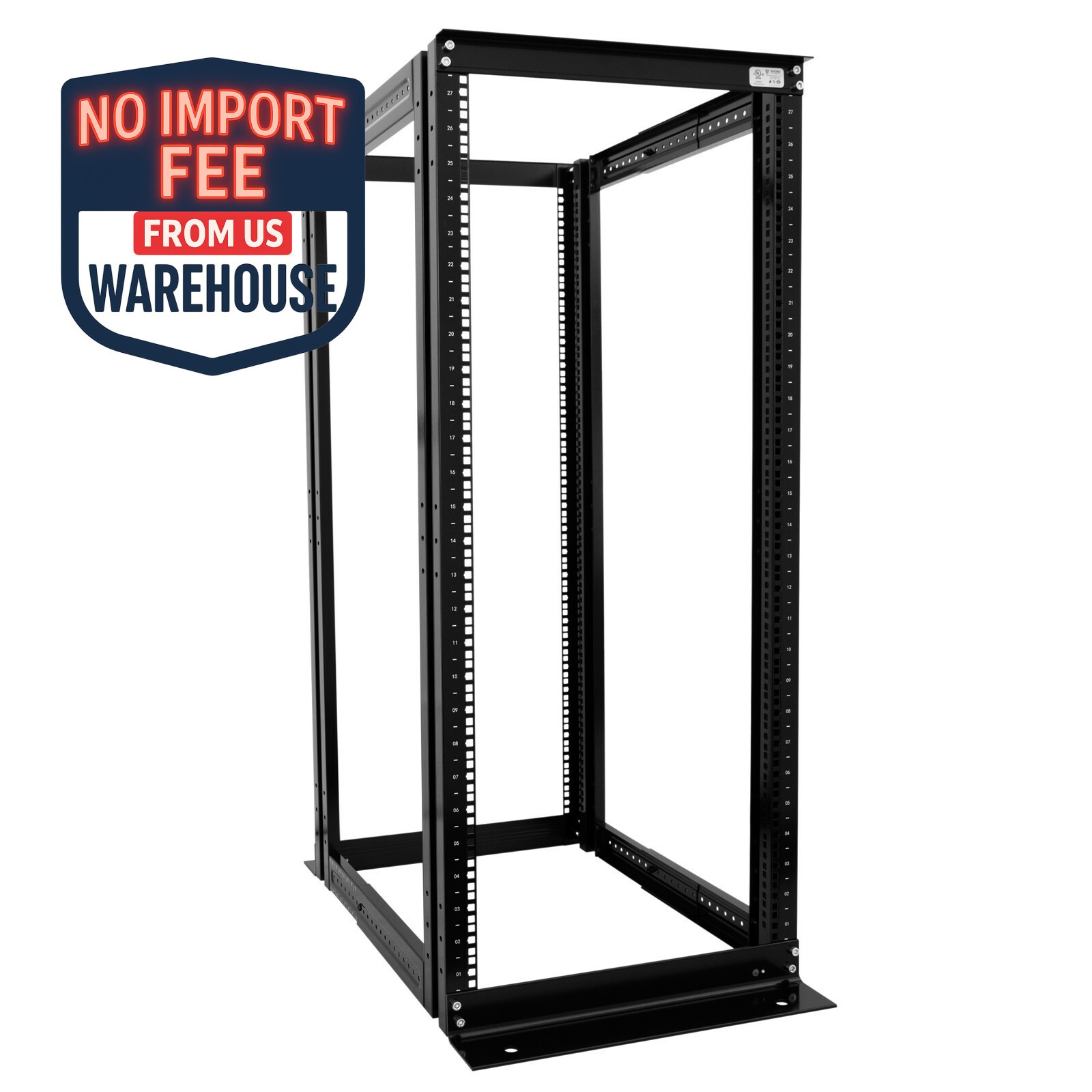27U 4 Post Open Frame Server Network Data Rack Enclosure 19'' Adjustable Depth