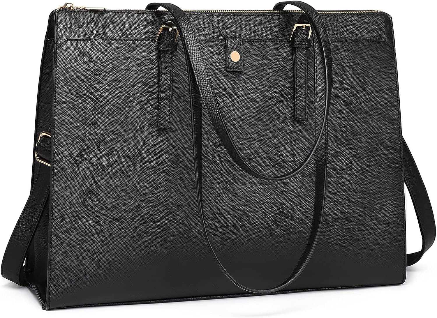 Leather Laptop Tote Bag for 15.6 Inch Computer Briefcase - Waterproof Large C...