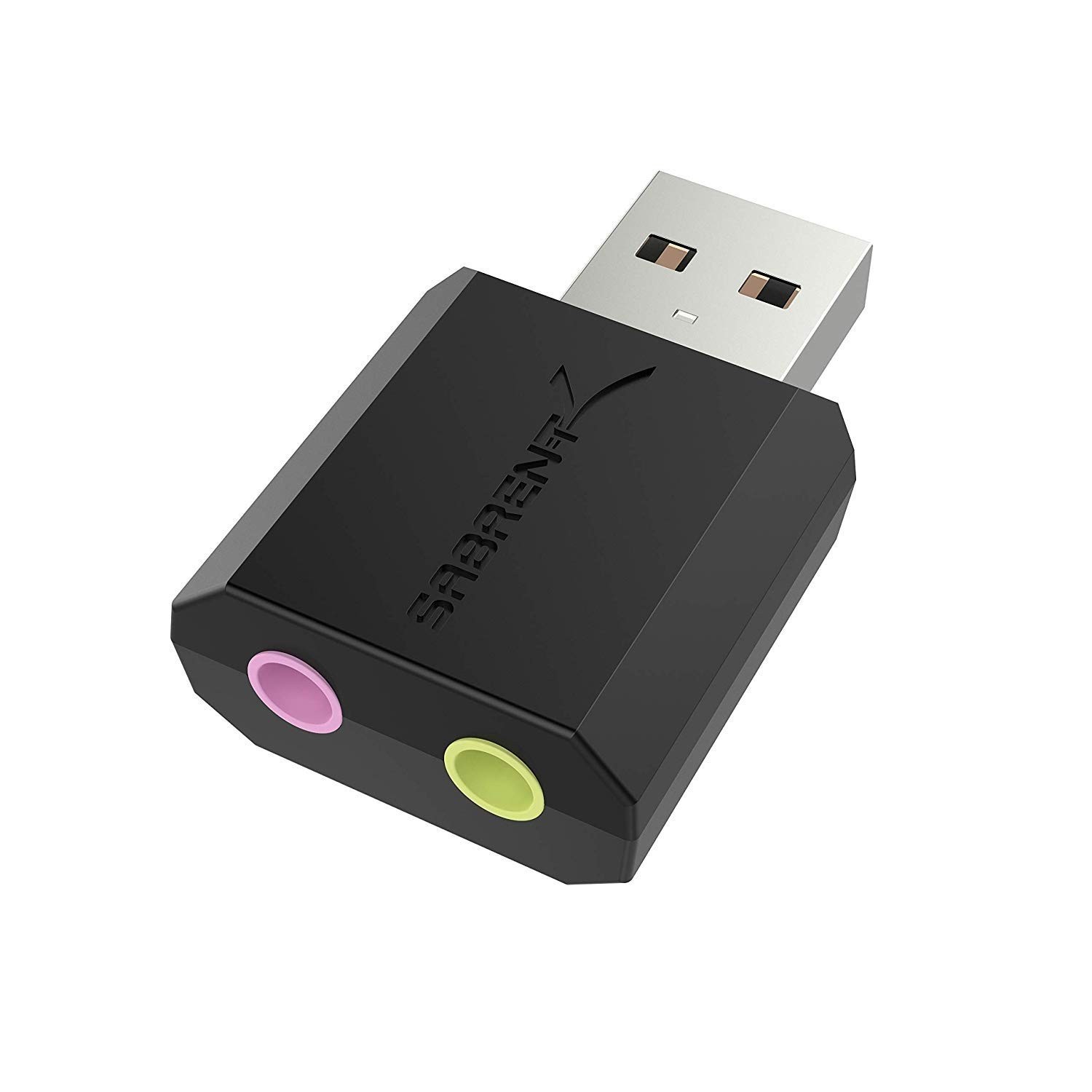 SABRENT USB External Stereo Sound Card Adapter, Plug & Play USB-A, USB-A