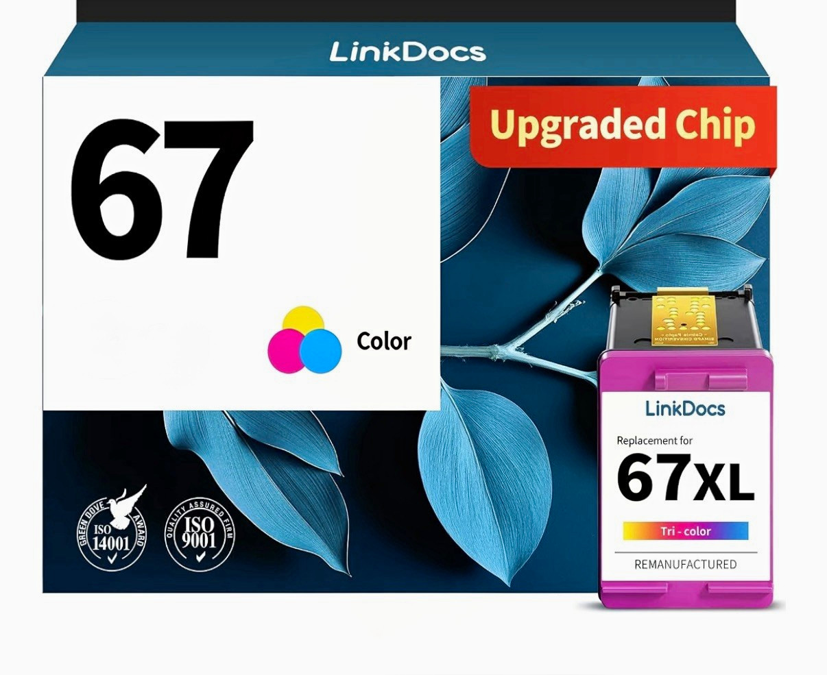 LinkDocs 67XL Tri-Color 3rd Party Ink Cartridge for HP 67