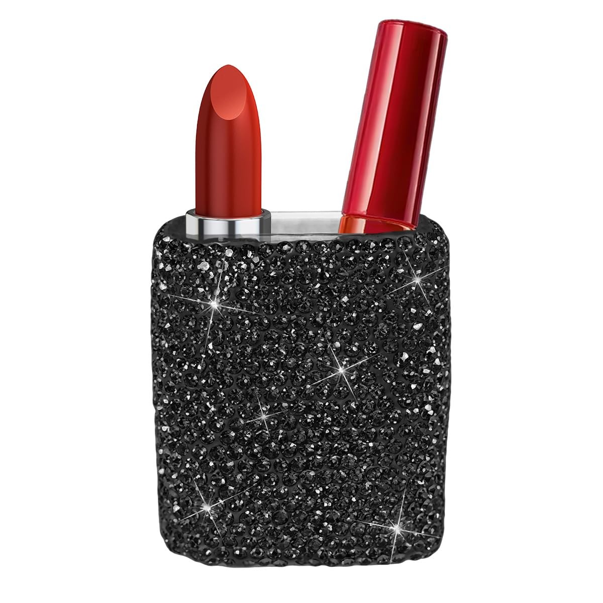 Bling Car Lip Balm Holder, Crystal Rhinestone Upright Automotive Lipstick Org...