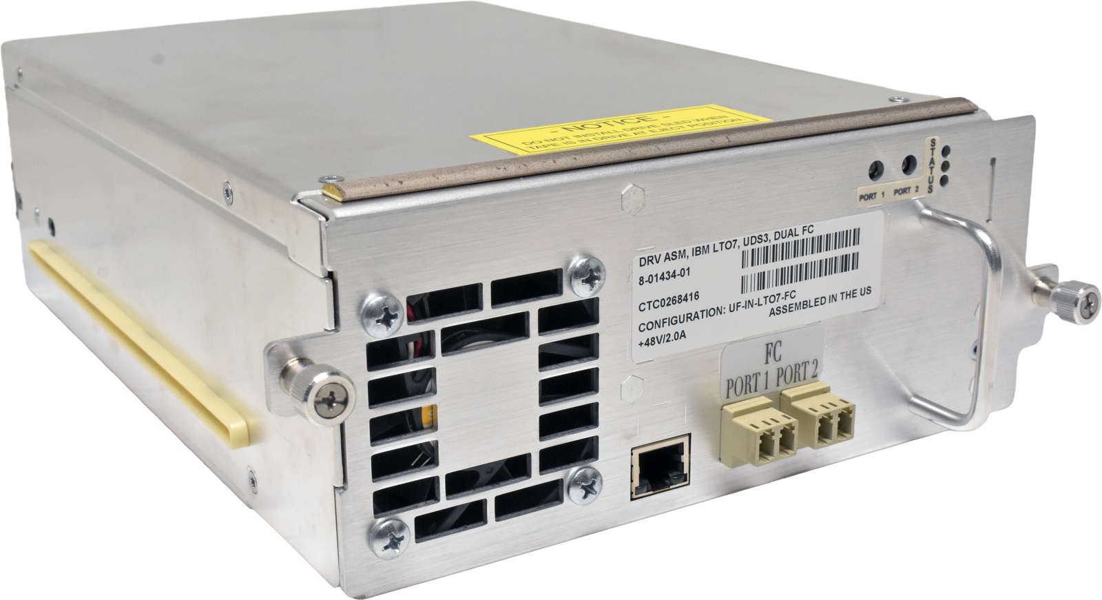 IBM Quantum 8-01434-01 DRV ASM IBM LTO-7 UDS3 Dual FC 8G Tape Drive