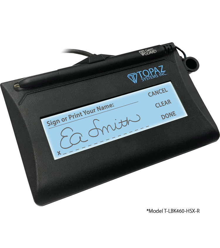 Topaz T-LBK460-BSB-R SigLite LCD 1x5 Signature Capture Pad via USB - Black