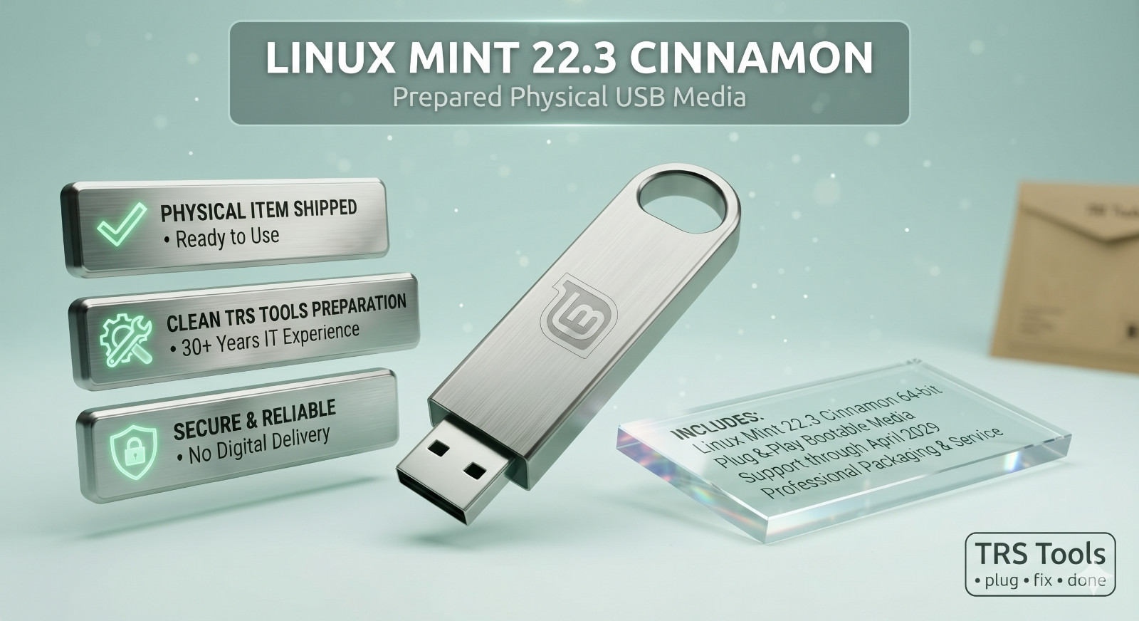 Linux Mint Cinnamon 22.3 USB Installer 64-Bit Open Source OS Media