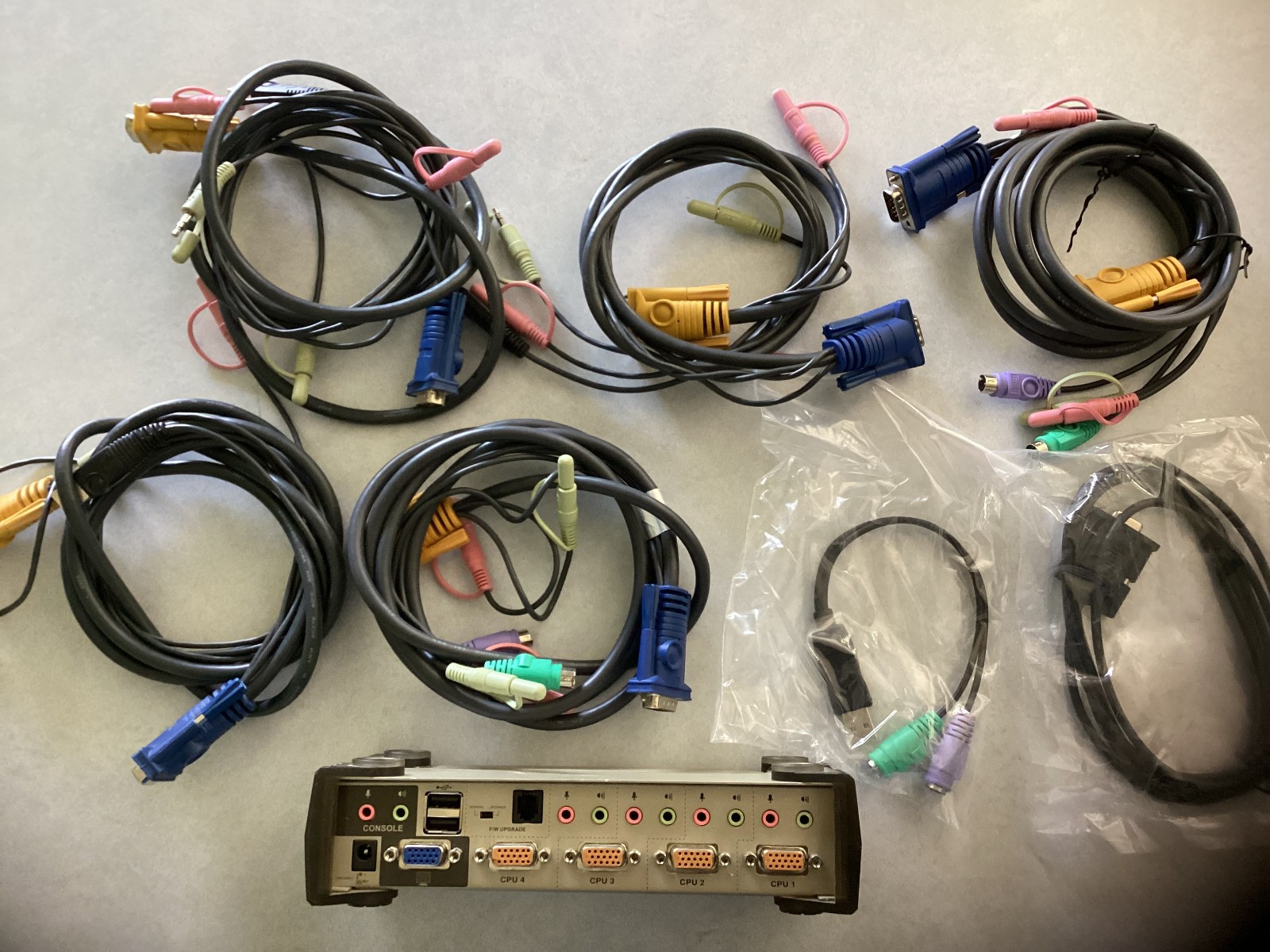 Aten CS-1734A KVM Switch with 5 cables