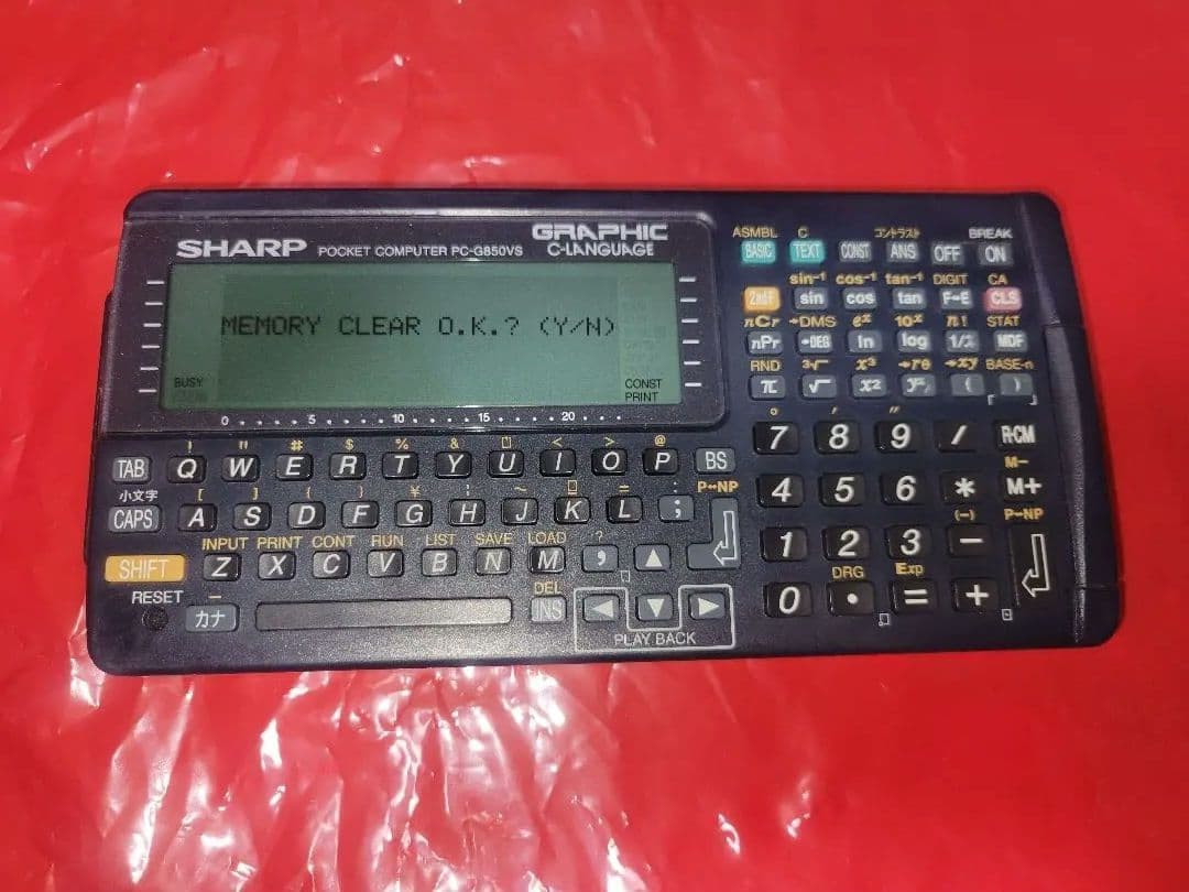 SHARP Pocket computer PC G850VS vintage Function Calculator Tested Japan Pokecom