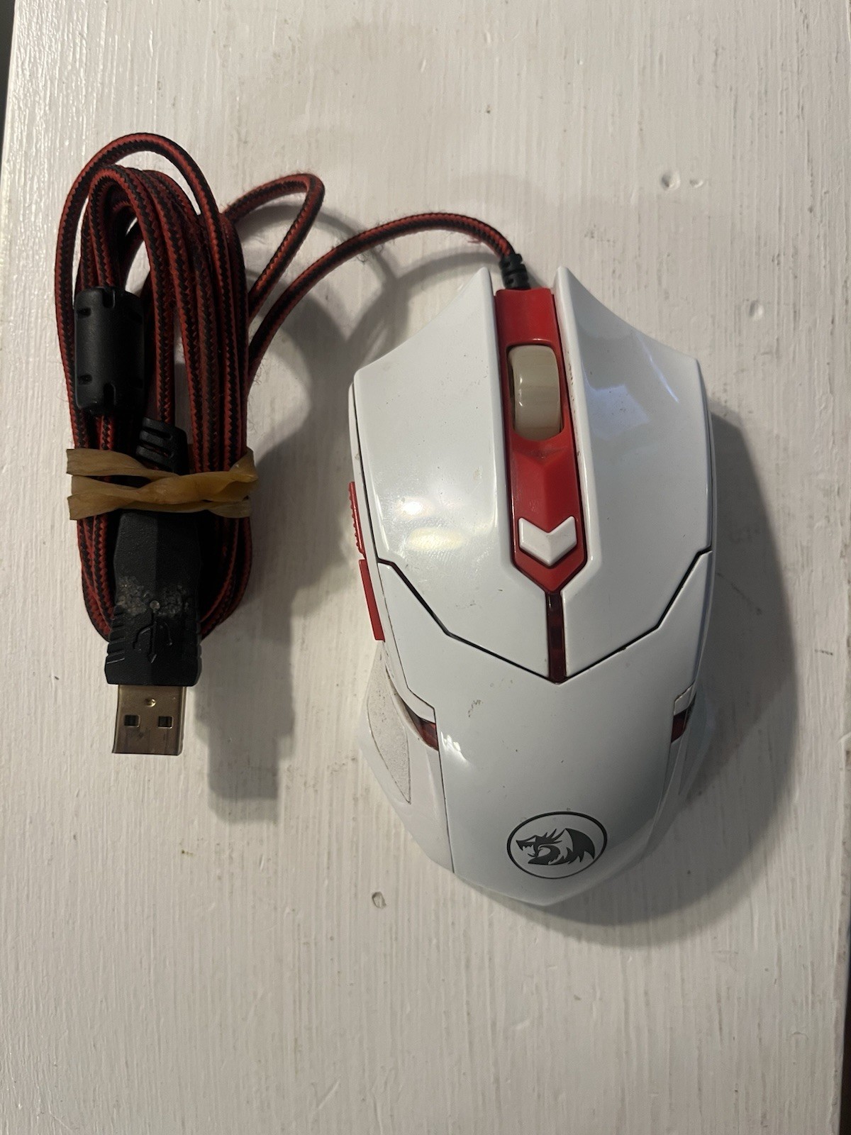 Red Dragon Wired USB LED Optical Gaming Mouse 3200 DPI Redragon Weighted White