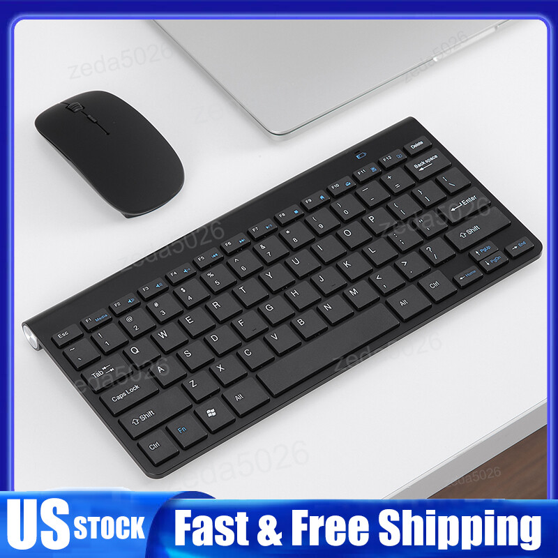 Mini Wireless 2.4G Keyboard & Mouse Combo Set For PC Laptop Computer Slim Black