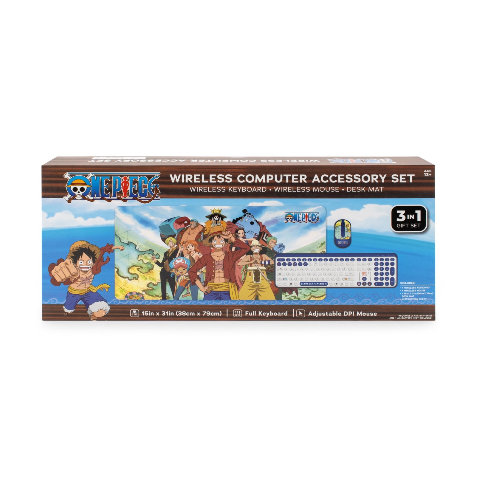 One Piece Megaset Wireless Computer Keyboard Mouse & Mat - Accessory Set™