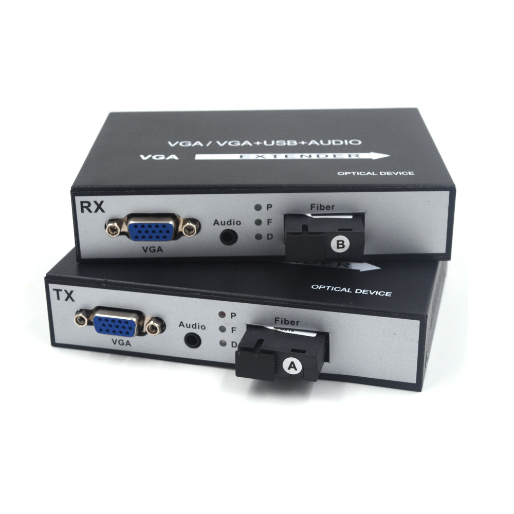 1080p VGA Fiber optical Media Converters Uncompressed,SC Singlemode up 20Km