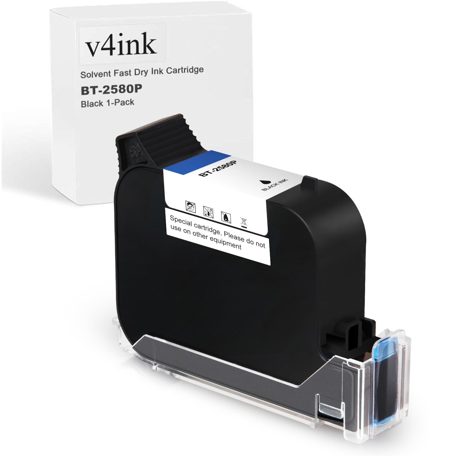 V4Ink Bentsai Bt-2580P Black Ink Cartridge 42Ml Solvent Dry Ink Replacement For
