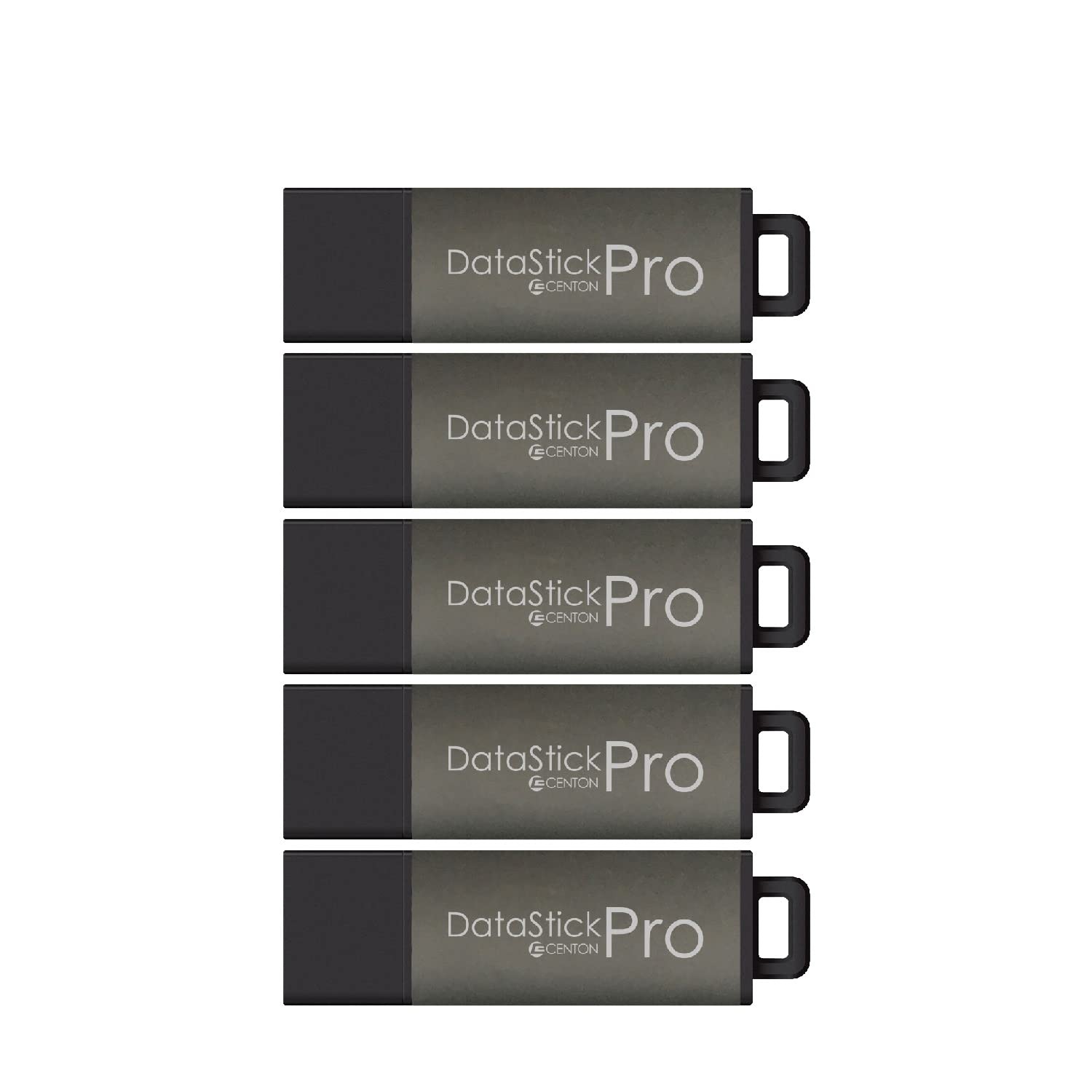 Centon DataStick Pro USB 3.0 Flash Drive 64GB x 5, 64 GB, Charcoal Metallic