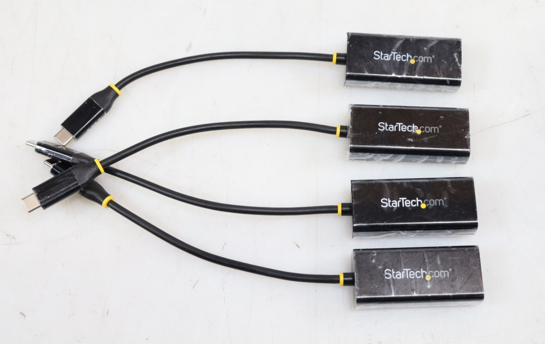 Lot of 4x StarTech US1GC30B USB 3.1 Type-C RJ45 Gigabit Ethernet Adapter Yellow