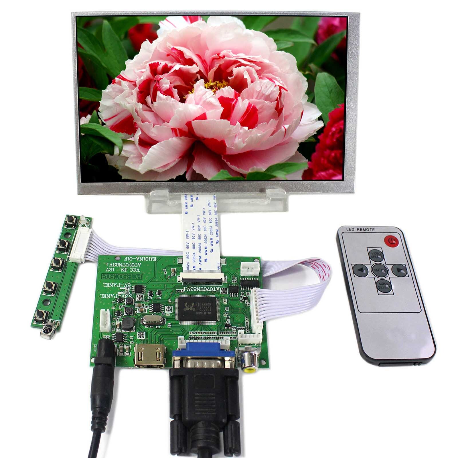 HDVGA AV LCD Controller Board  7inch AT070TN83 800X480 LCD Screen