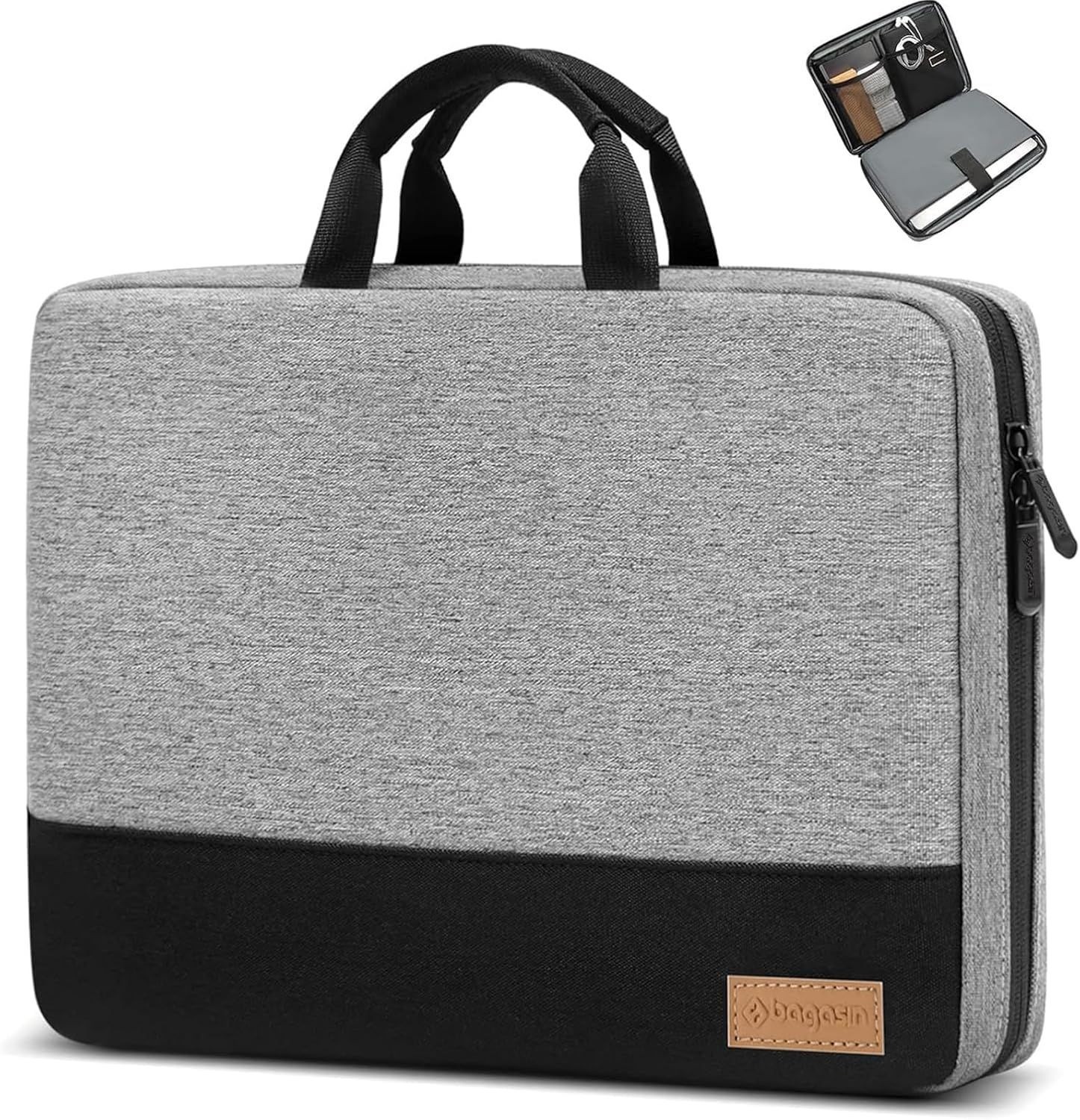 Gray Laptop Sleeve Case 15-16 Inch with 4-Layer Protection & TSA-Friendly Design