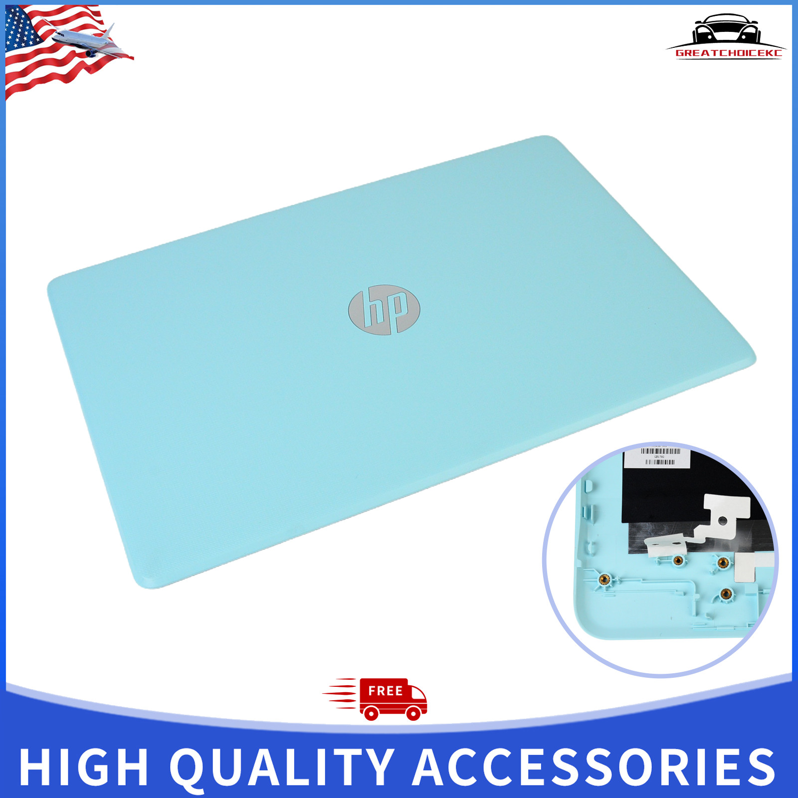 LCD Rear Lid Back Cover Pale Mint 933296-001 926487-001 Shell for HP 17BS 17-BS