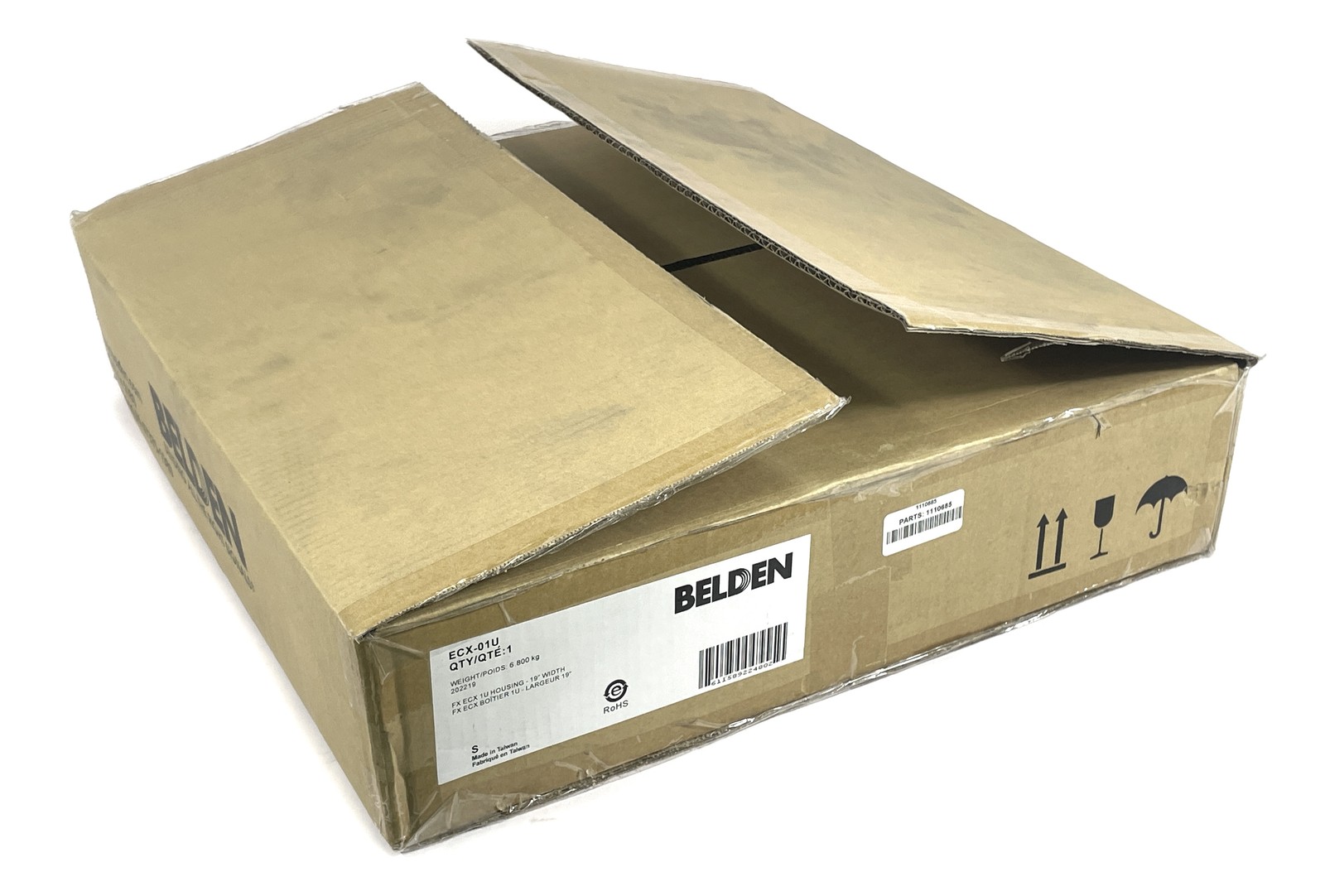 NEW Open Box Belden ECX-01U Rackmount Patch Panel Housing Enclosure