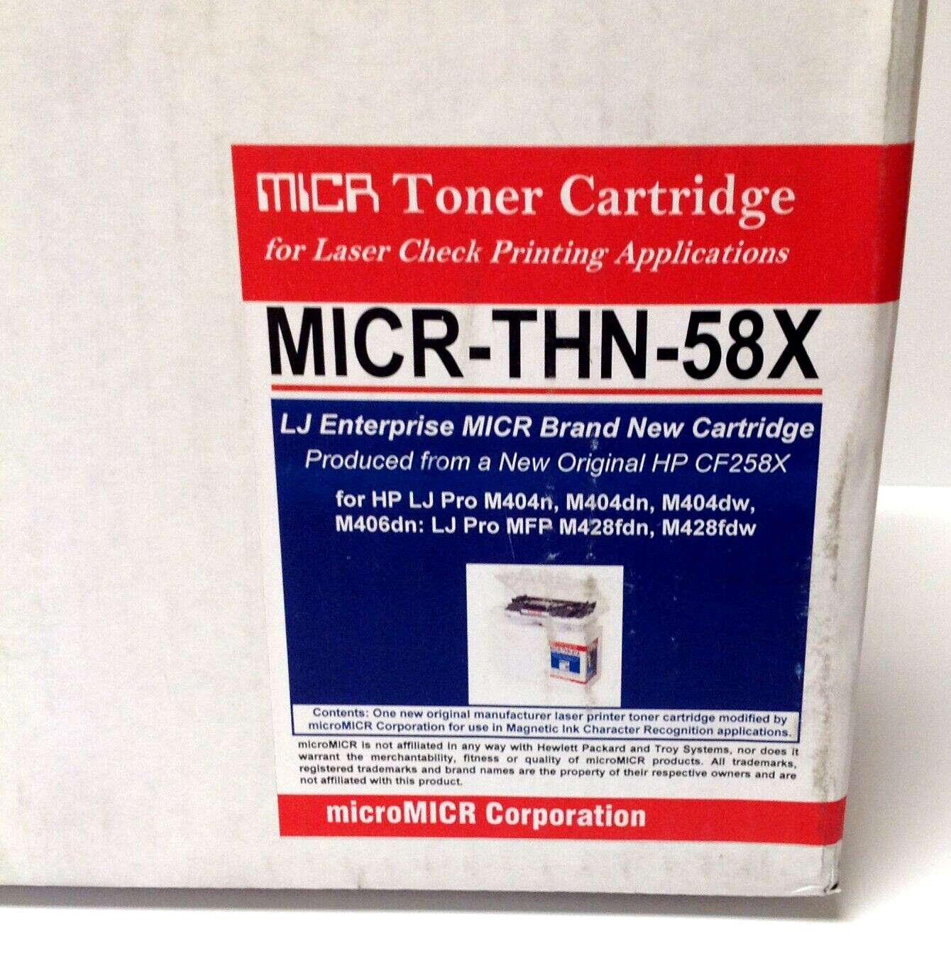 MicroMICR Toner MICR-THN-58X Secure Replacement Alternative Compatible HP C258X
