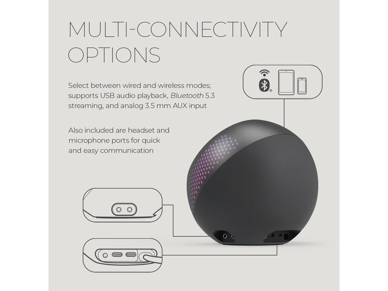 Labs Pebble X Plus 2.1 USB-C Desktop Speakers with Subwoofer, Bluetooth Creative