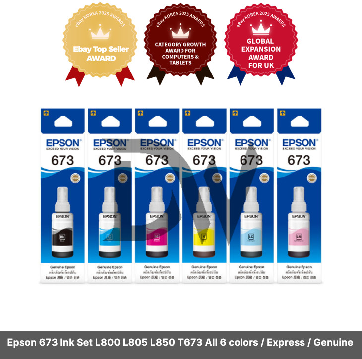 Epson 673 Ink Set L800 L805 L850 T673 All 6 colors / Express / Genuine