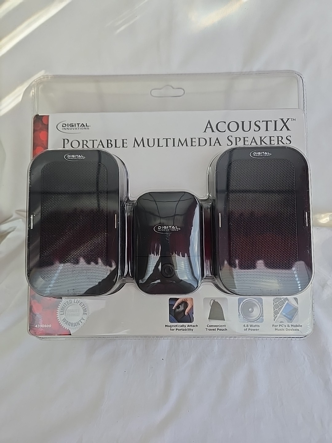 New Digital Innovations AcoustiX Portable Multimedia Speakers - Magnetic 4330600