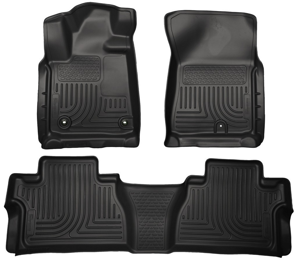 2014-2015 Tundra CrewMax Front 2nd Row Floor Liners Black–Compatible Replacement