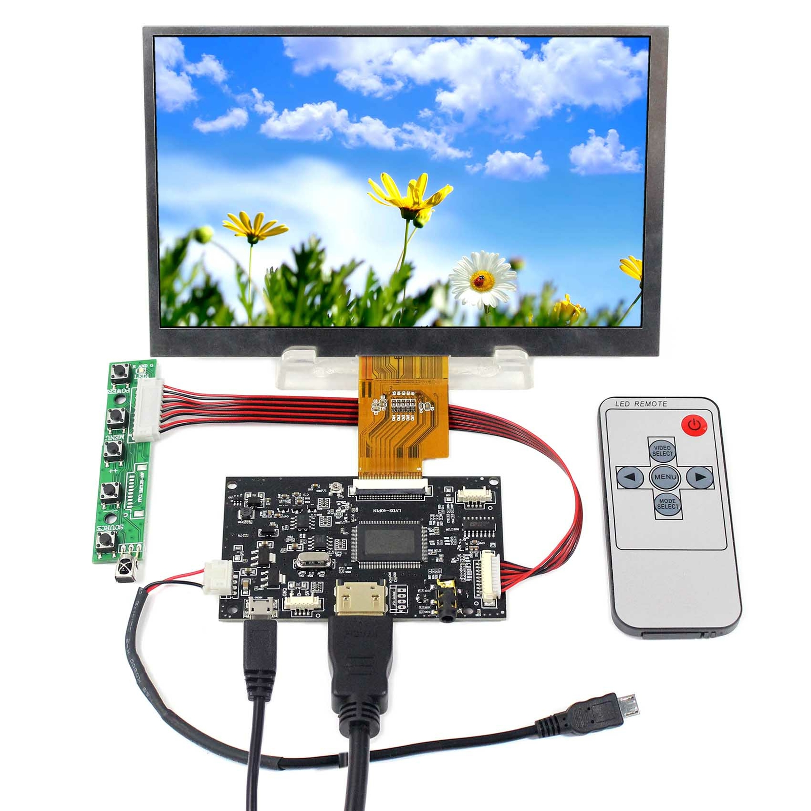 Fit To Raspberry Pi HD LCD Controller Board 7" AT070TNA2 1024X600 IPS LCD