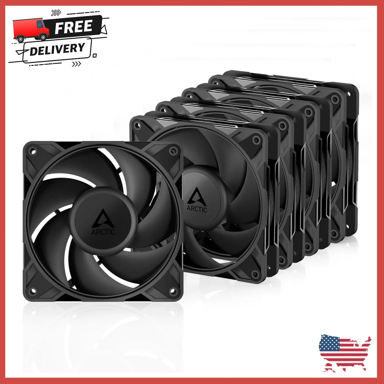 ARCTIC P12 Pro PST - 5 Pack - Powerful Premium Fan, 120 mm PWM Fan with black