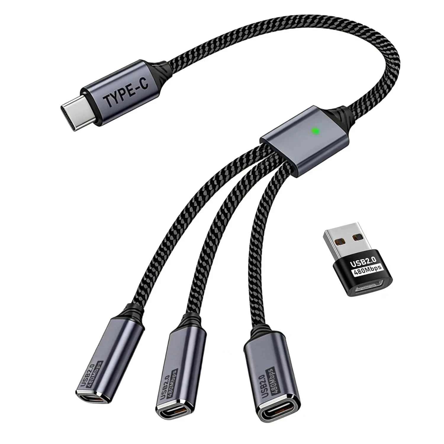 USB-C Splitter 1-to-3 ⚡ Multi Type-C Hub Adapter USB-C Male