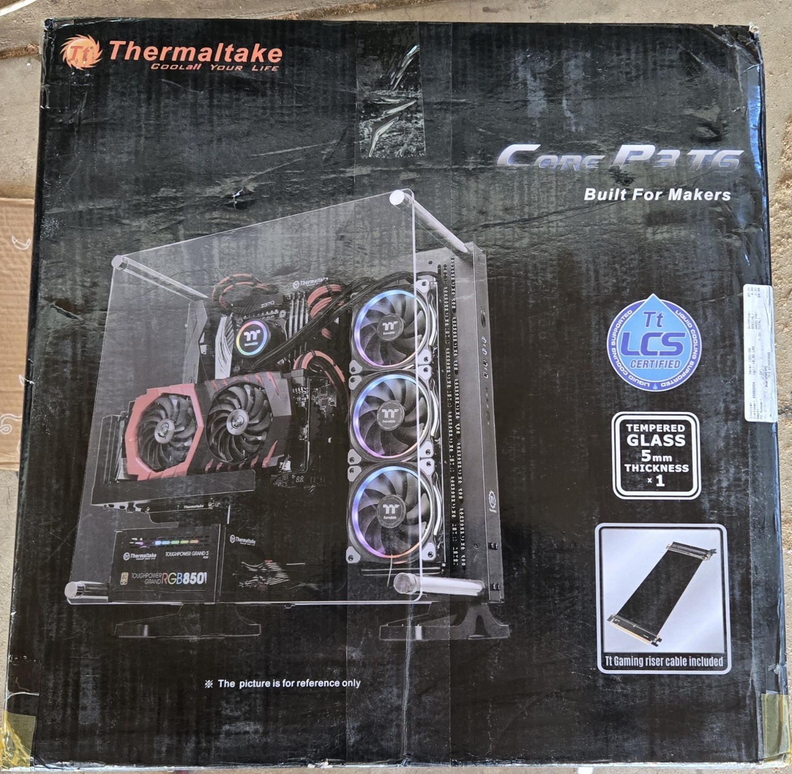 Thermaltake Core P3 TG Open Frame Mid Computer Case New, Missing PCIe Slots