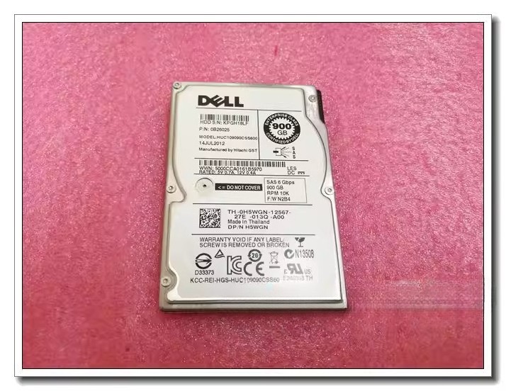 For DELL 900GB 10K SAS Server HDD HUC109090CSS600 H5WGN
