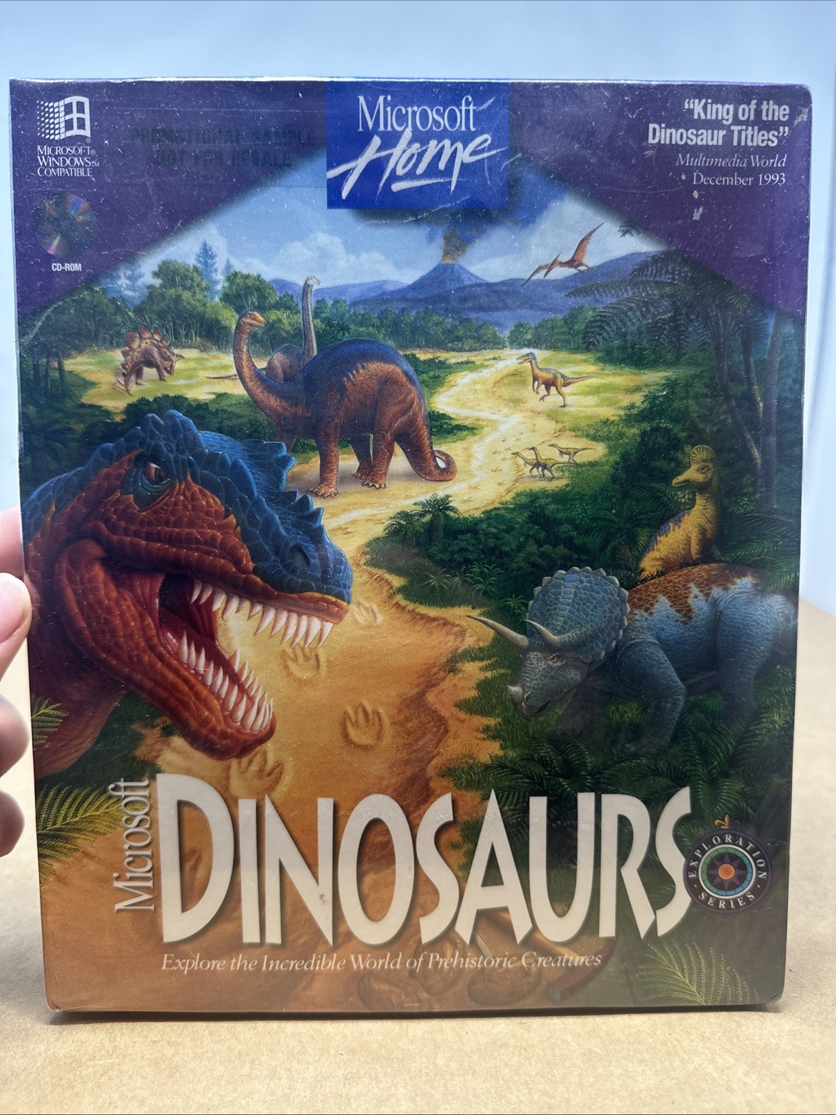 Vntg Microsoft Home Dinosaurs SEALED NEW Big Box Software PC windows King RARE