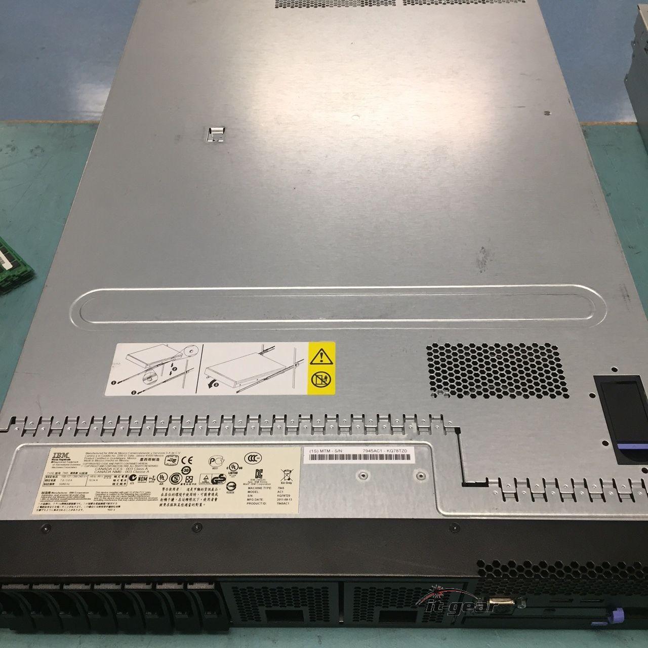 IBM 7945-AC1 X3650 M3 2 X E5620 2.4GHZ/12MB, 36GB RAM, DUAL POWER, RAILS