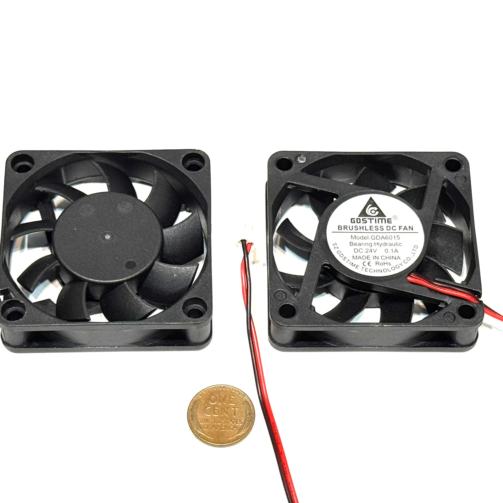 2 X Computer fan 24v quiet brushless DC GDA 6015 60mm x 15mm 2pin 3d Printer C39