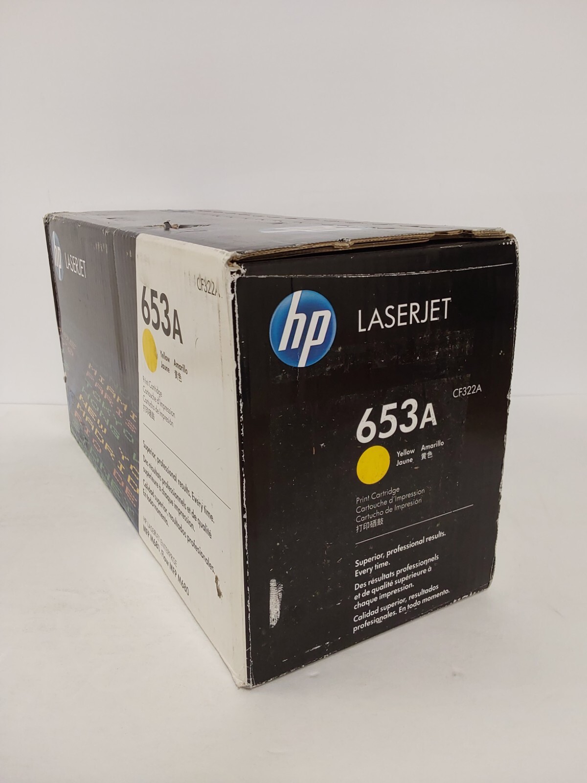 HP 653A Yellow Toner Cartridge LaserJet Enterprise MFP M680 (CF322A) Damaged Box
