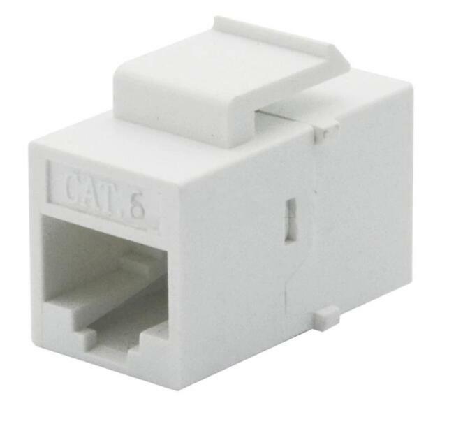 5 pcs LOT Inline RJ45 Keystone Wall Coupler Jack Adapter White CAT6/6e 