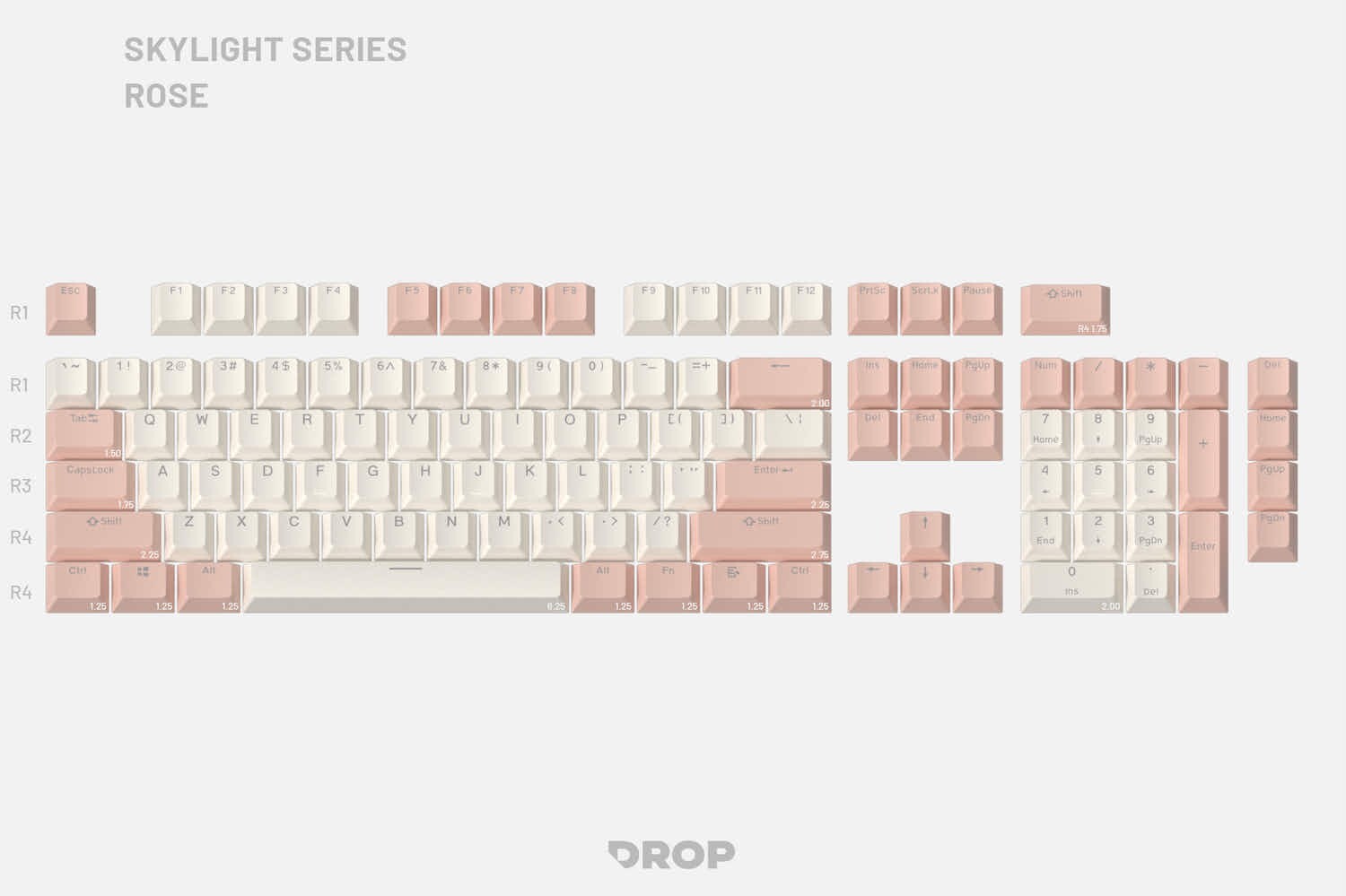 New Drop Skylight Series Keycap Set R2 In Rose