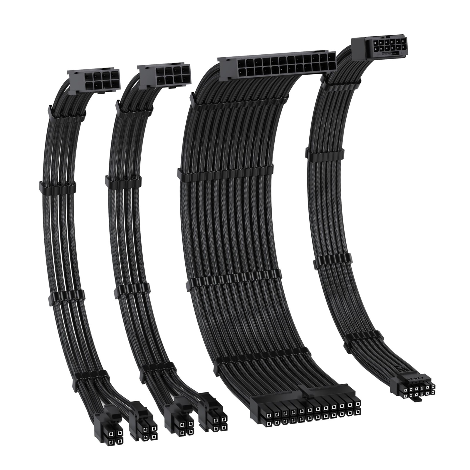 EZDIY-FAB 12VHPWR PSU Extension Cable 30cm 16AWG 4-Piece Black Japan Import