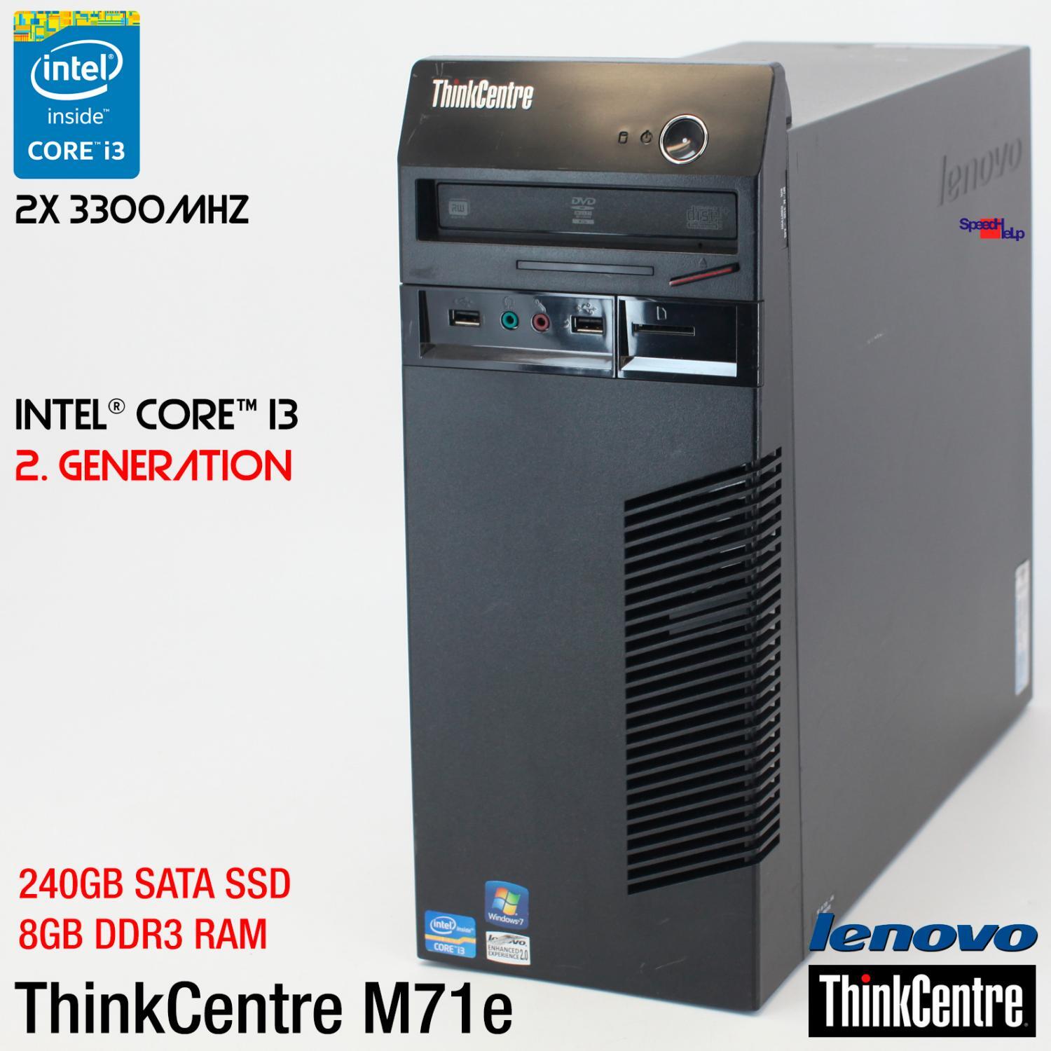 IBM LENOVO THINKCENTRE M71E 3129 A4G Computer PC 240GB SSD RS-232 Windows 10