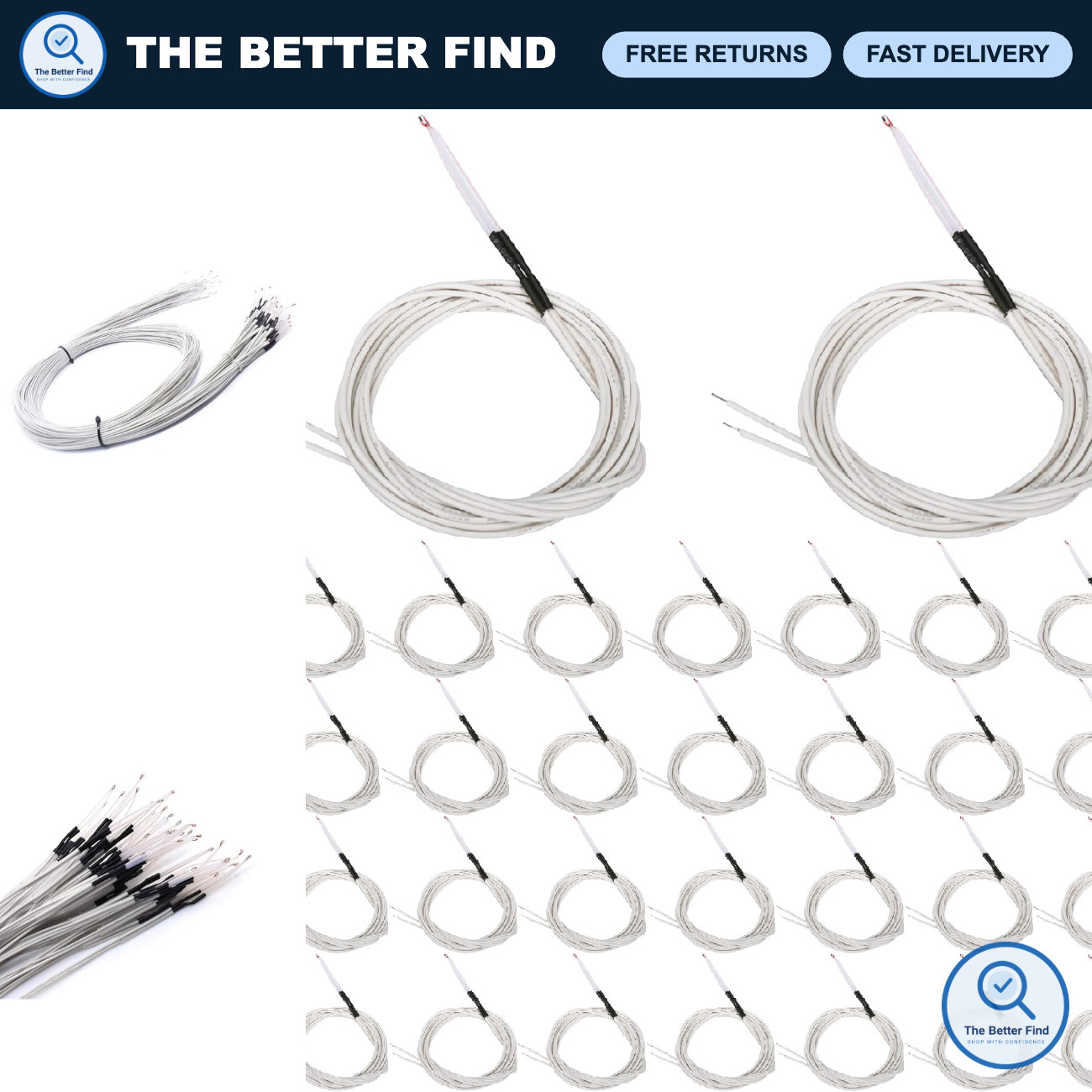 30-Pack 3D Printer Thermistor NTC 3950 100K Ohm - High Precision Temperature Sen