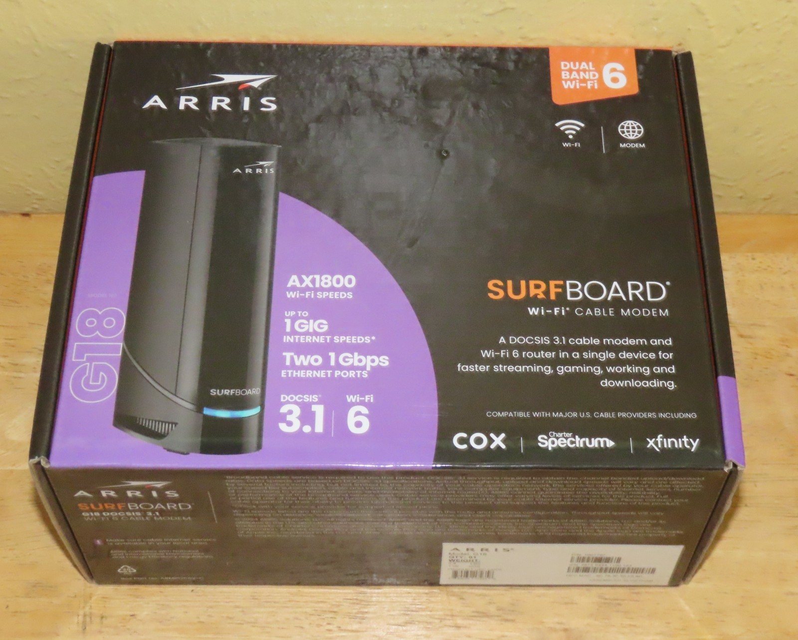 ARRIS G18 AX1800 Docsis 3.1 WiFi 6 Combo Cable Modem/Router