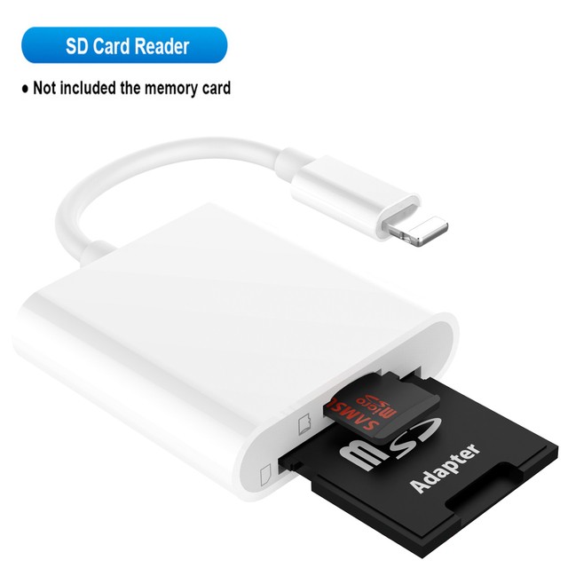 TF/SD Card Adapter Camera Reader for iPad iPhone6 7 8 Plus 13 16 17 Pro X Xs LOT