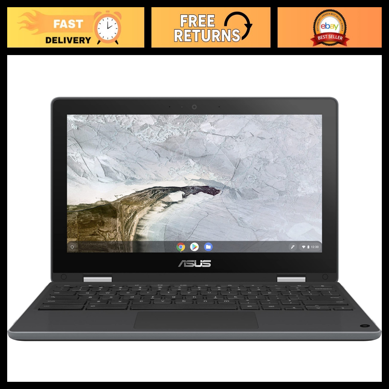 11.6" Touchscreen Rugged Convertible Chromebook - Intel Celeron N4020, 4GB RAM,