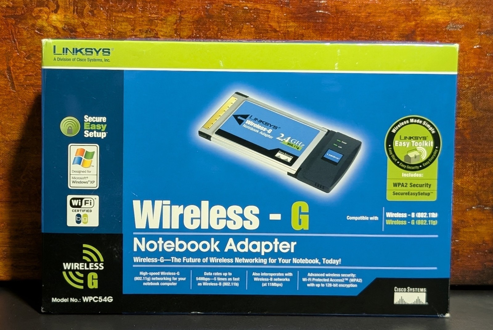 Linksys WPC54G Wireless G PCMCIA Adapter for Laptop Notebook Adaptor Card NEW