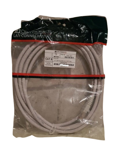 OPTRONICS 930-103 UTP CAT6 PVC PATCH CORD 3m GREY