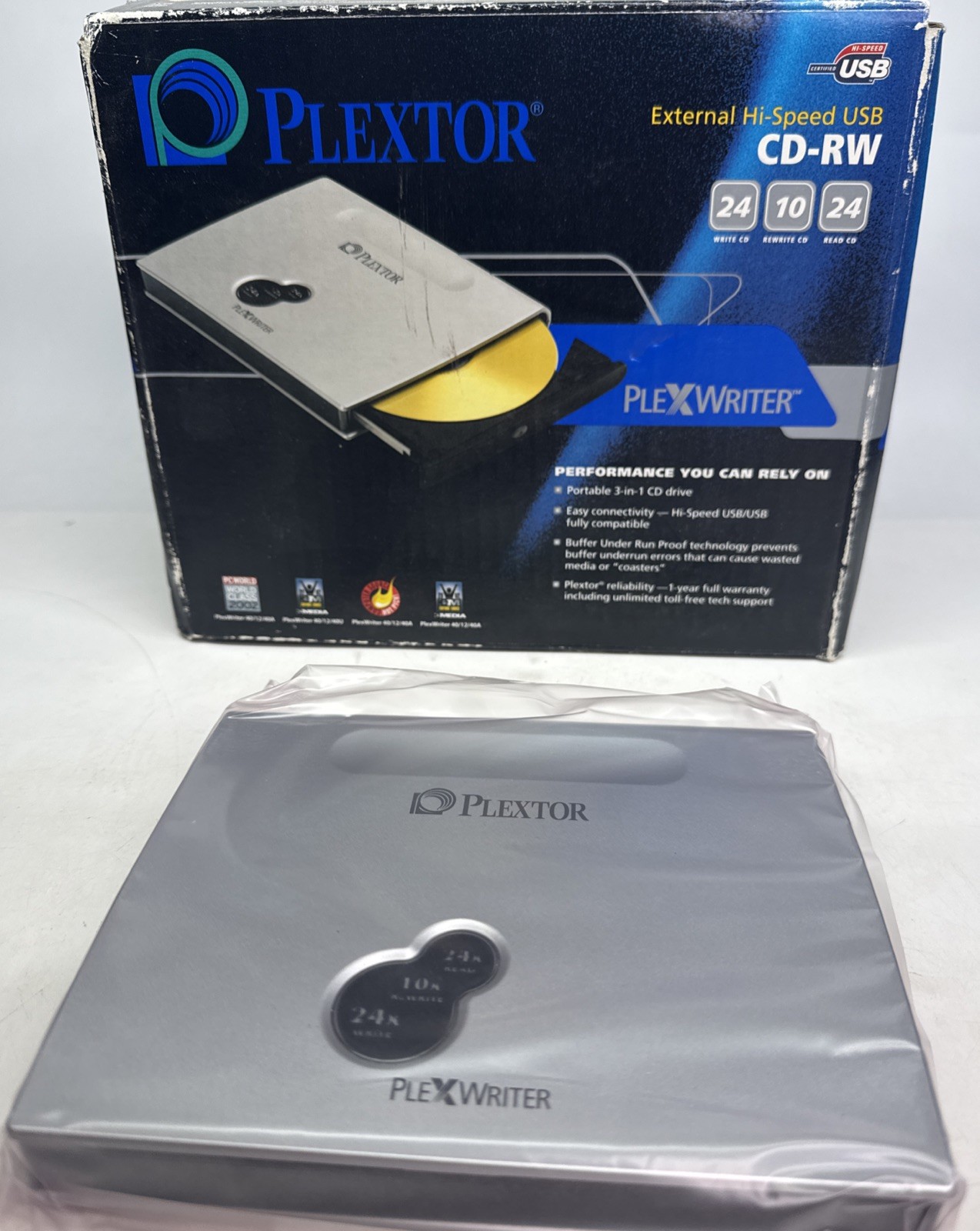 Plextor Slip Portable PLEX Writer—24 Write Cd—10Rewrite Cd— 24 Read Cd