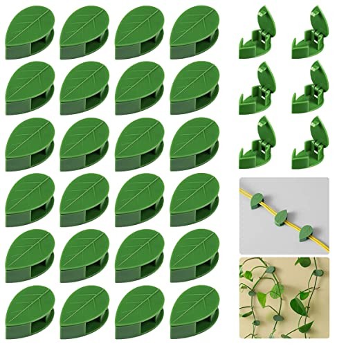 QRWT 30 Pieces Plant Climbing Wall Fixture Clips Self 30Pcs-Leaf Shaped
