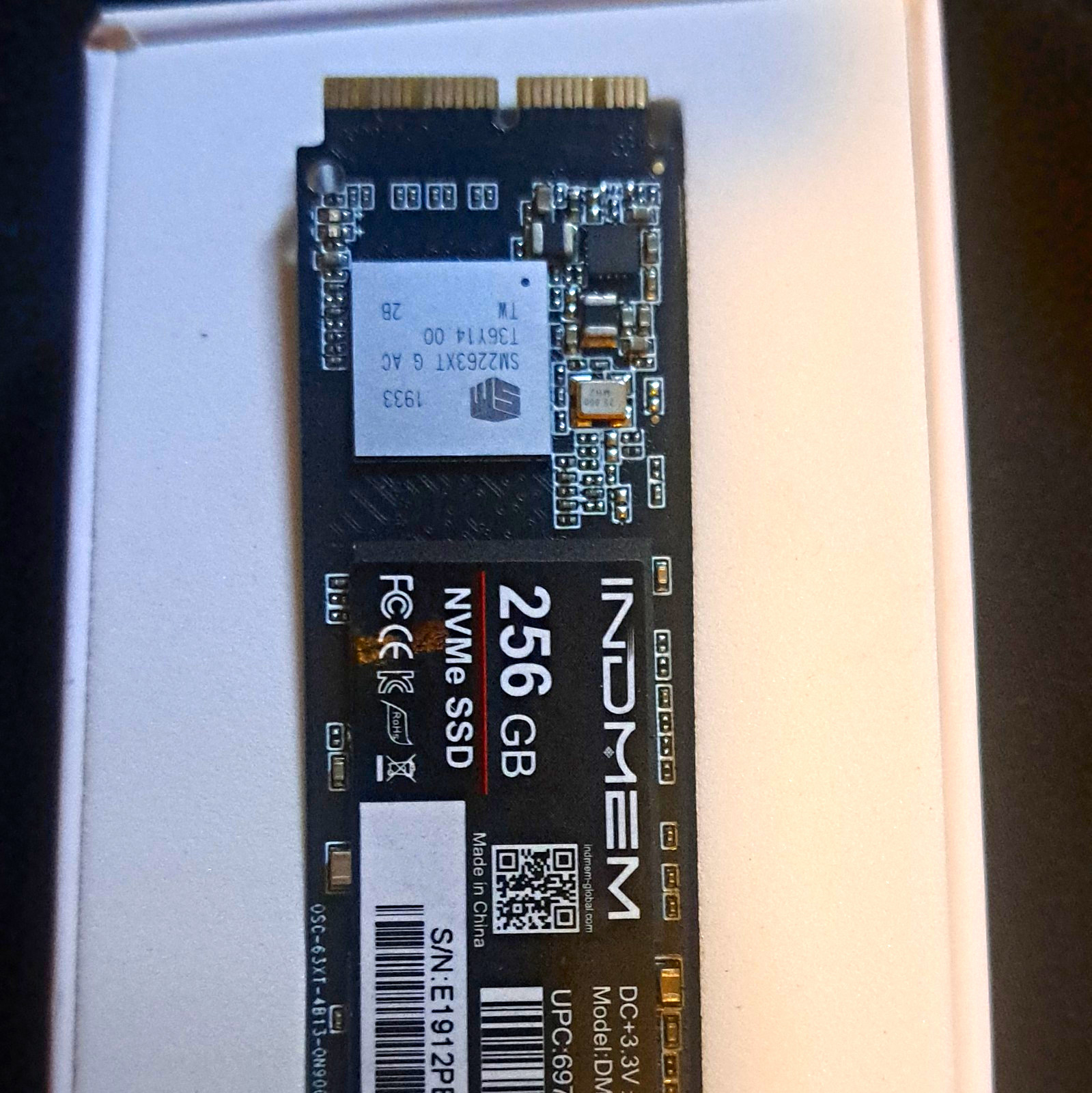INDMEM 256GB NVMe PCIe M.2 Internal SSD for PC Mac Laptop Black DNVPG3N