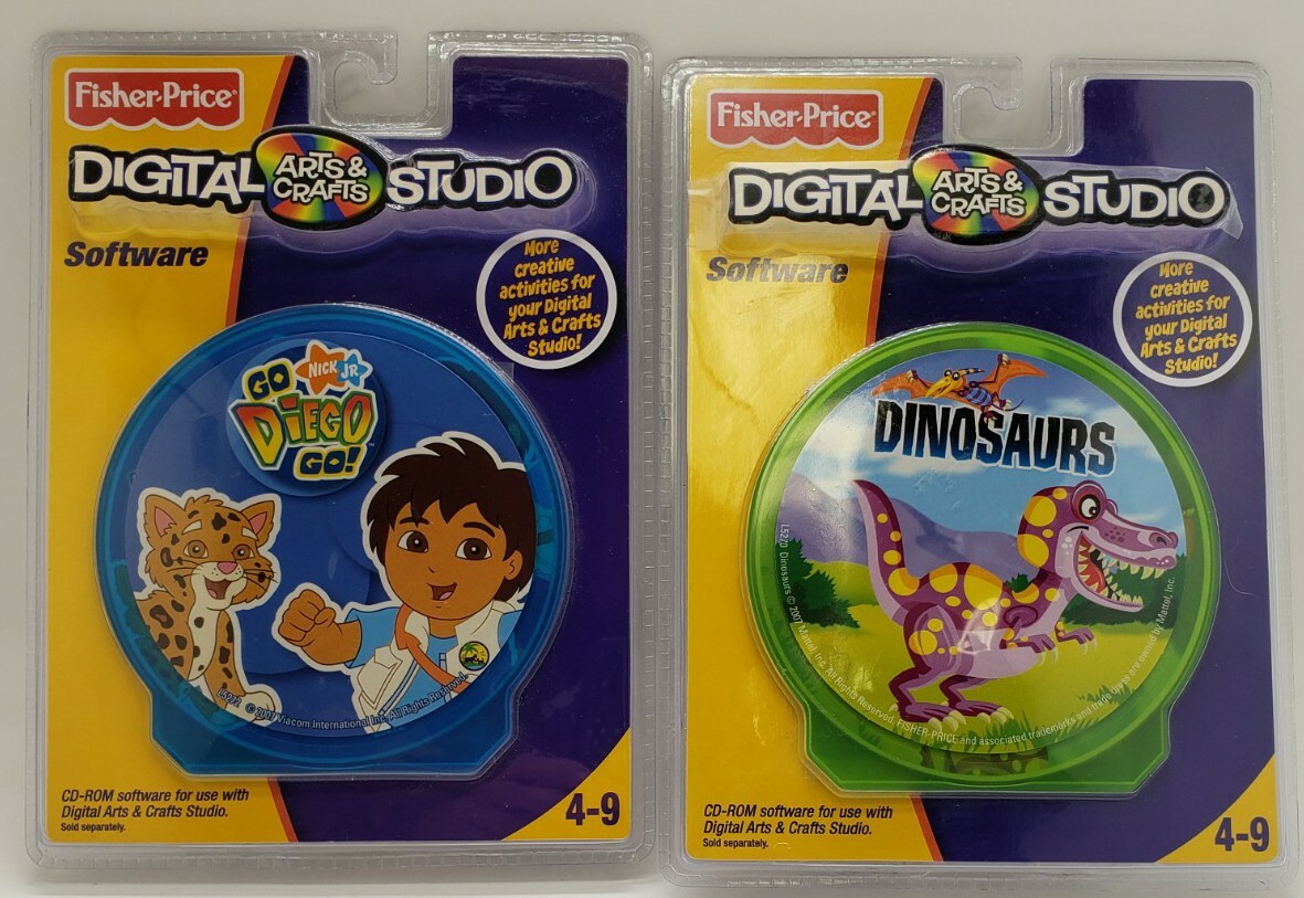  Fisher-Price Go Diego & Dinosaurs Go Digital Arts & Crafts Studio Software New