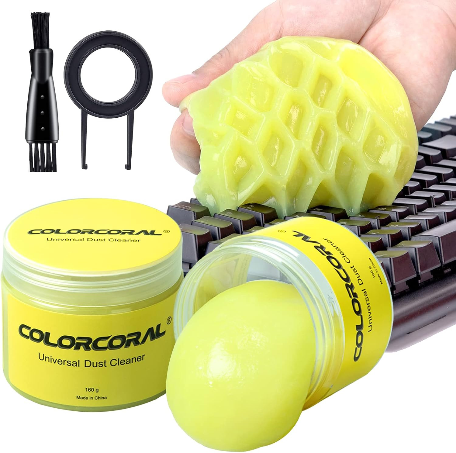 2Pack Keyboard Cleaning Gel Kit Universal Dust Cleaner,Yellow